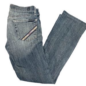 7 for all mankind straight leg rhinestone pocket jeans size25